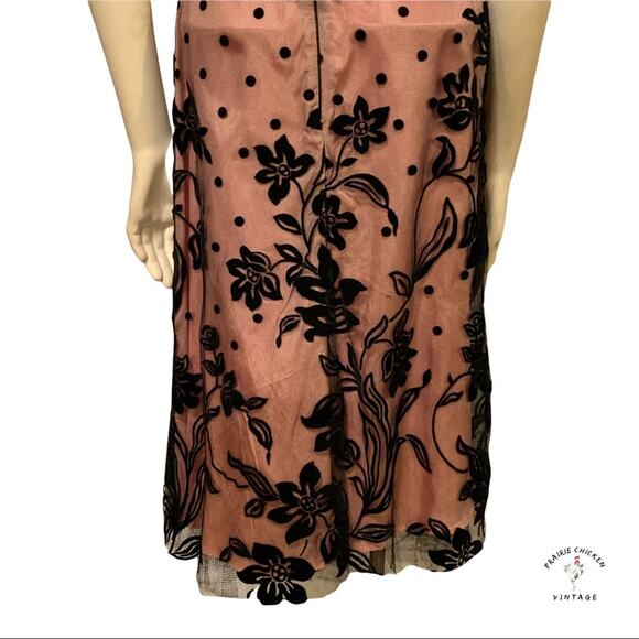 Corey Lynn Calter Pink Black Strapless Illusion Dress Size 4 Floral Lace - Picture 8 of 10